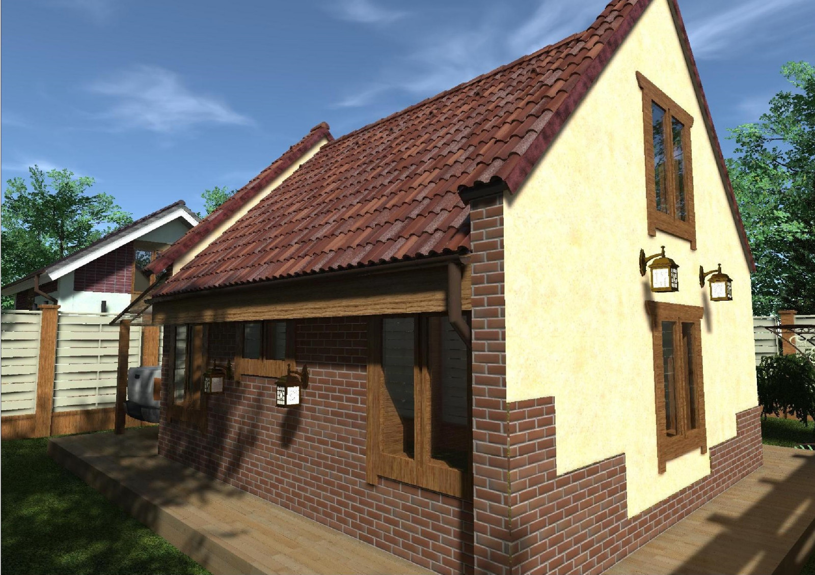 Двухэтажный дачный дом 6х7 с мансардой из газобетона под ключ