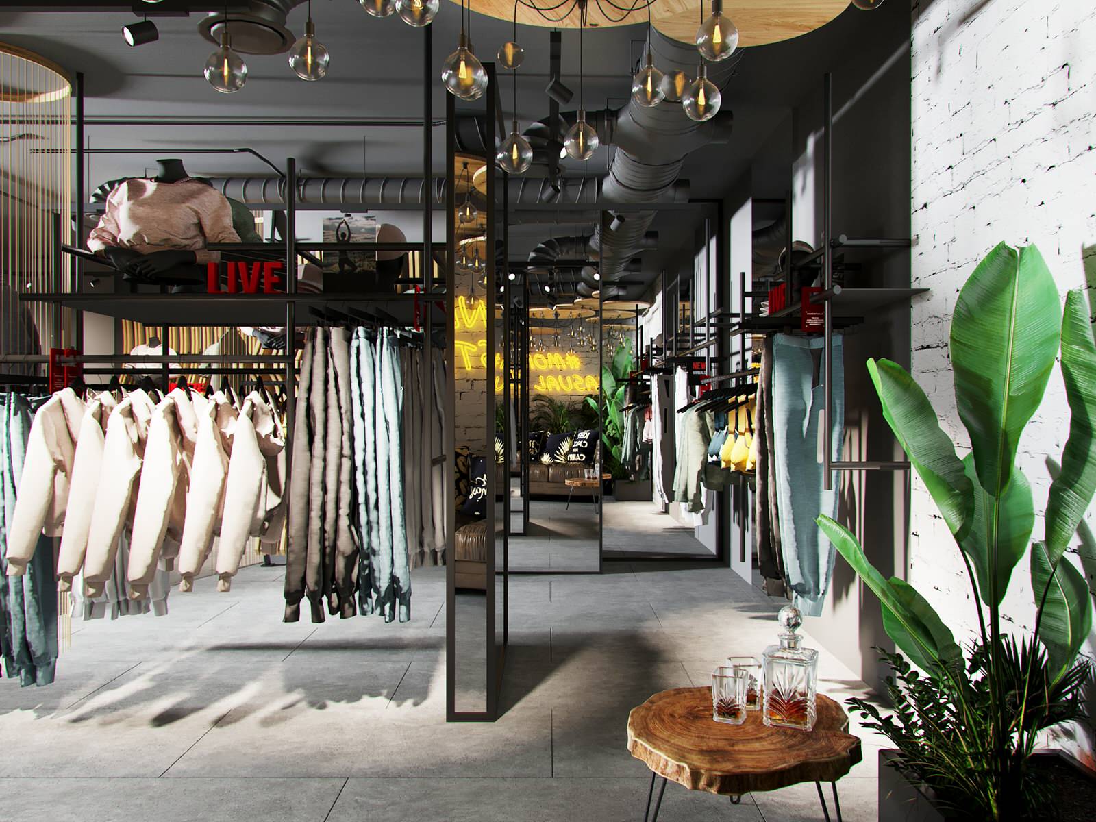 Интерьер магазина одежды