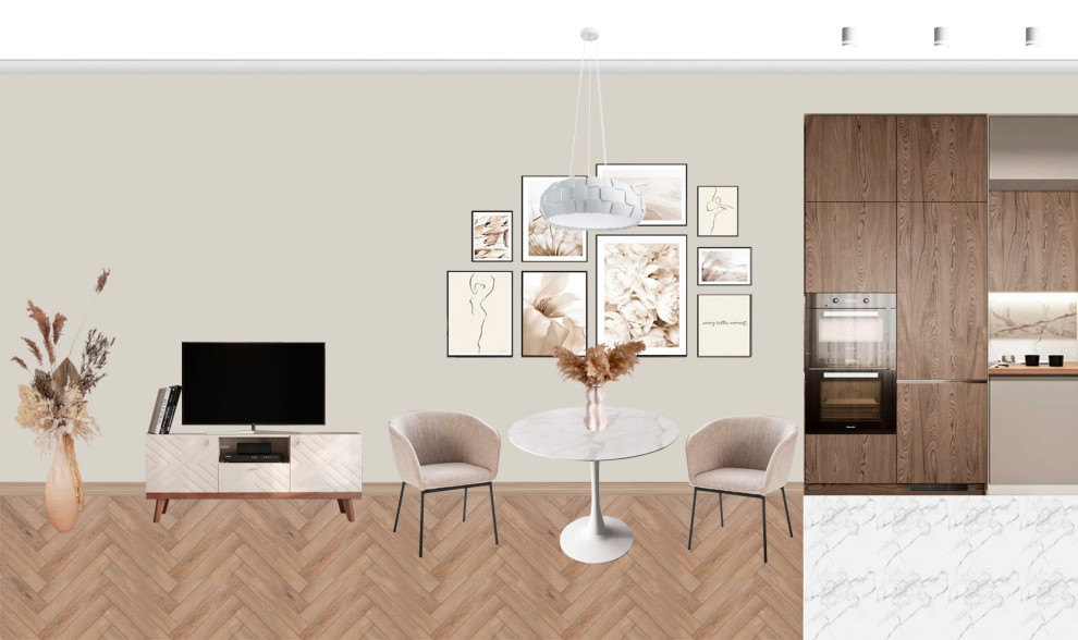 2D - коллажи кухни-гостиной (3 варианта)