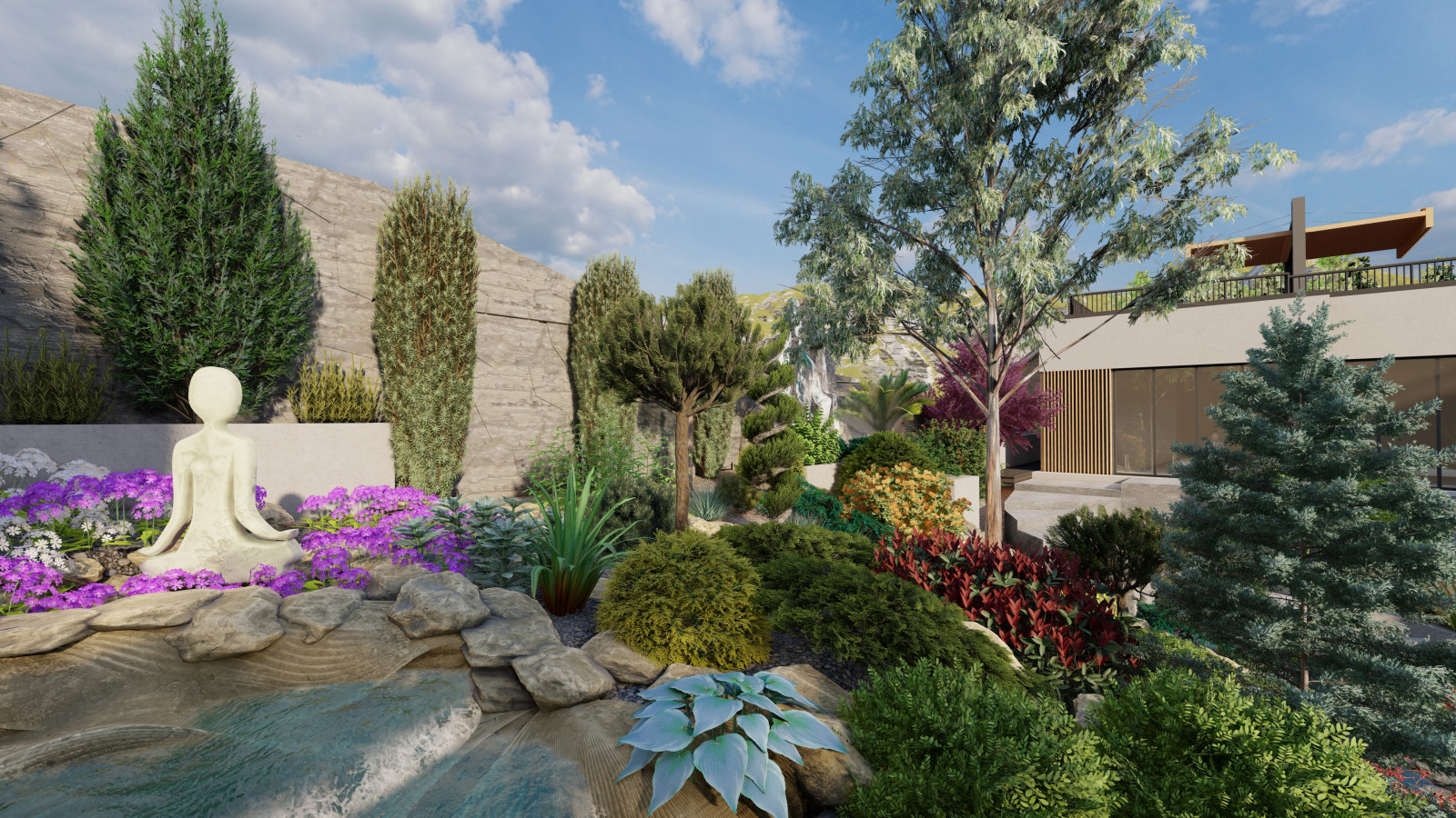 Ландшафтный дизайн частного дома в Сочи | 5 соток