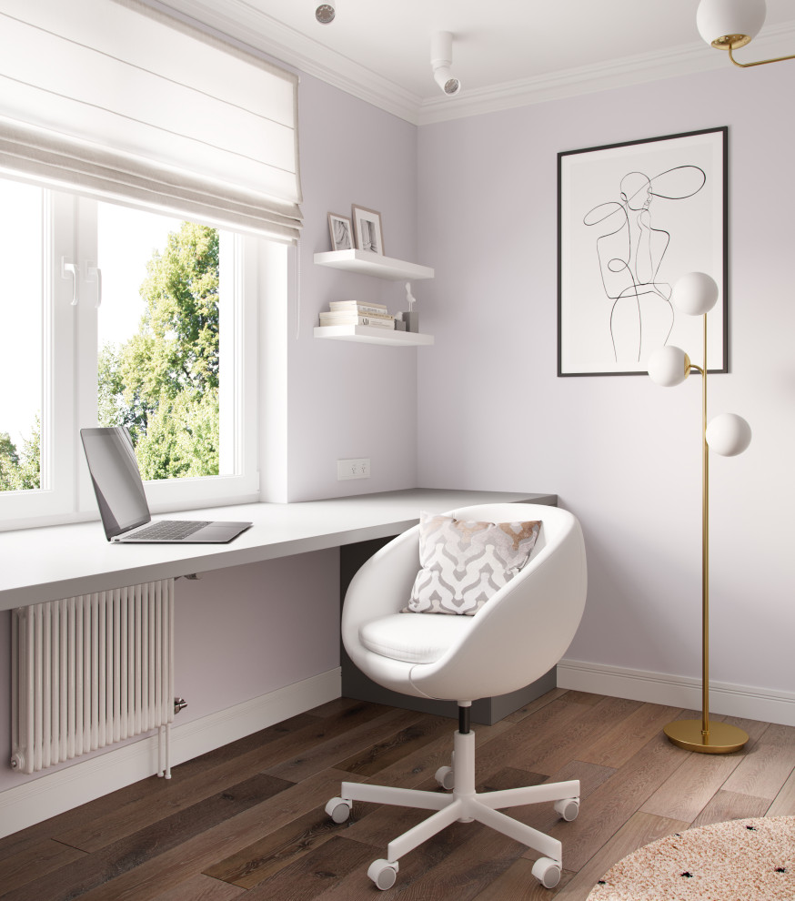 Сиреневая квартира для мамы и дочки