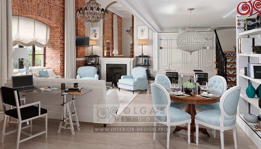 Дизайн двухуровневой квартиры в классическом стиле