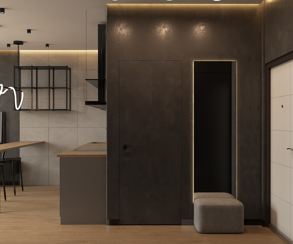 Проект интерьера квартиры 27 м2 в ЖК "Огни"