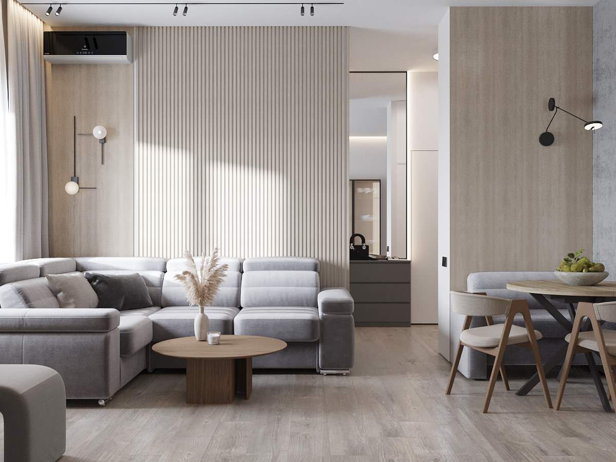 Трёхкомнатная квартира в монохромных тонах