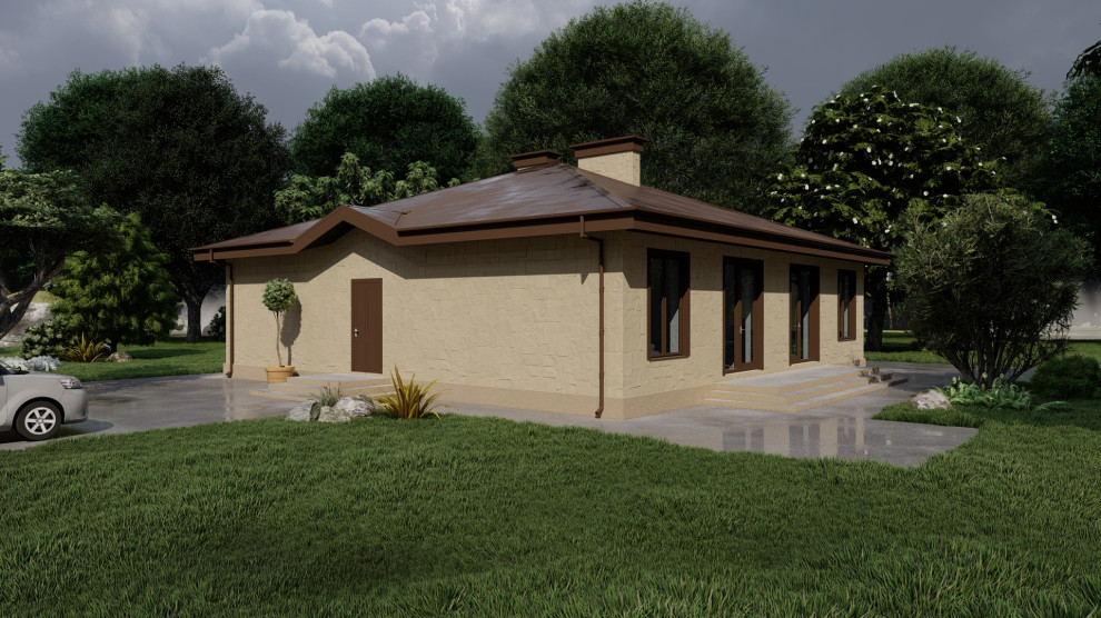 Обложка проекта: Индивидуальный одноэтажный дом на две семьи