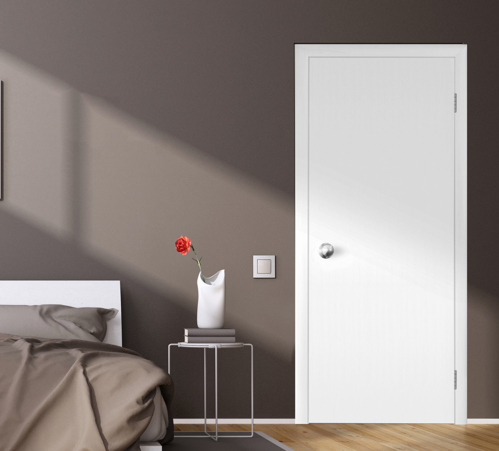 Interior door "STANDARD", white or brown, from 24" to 36" x 80"