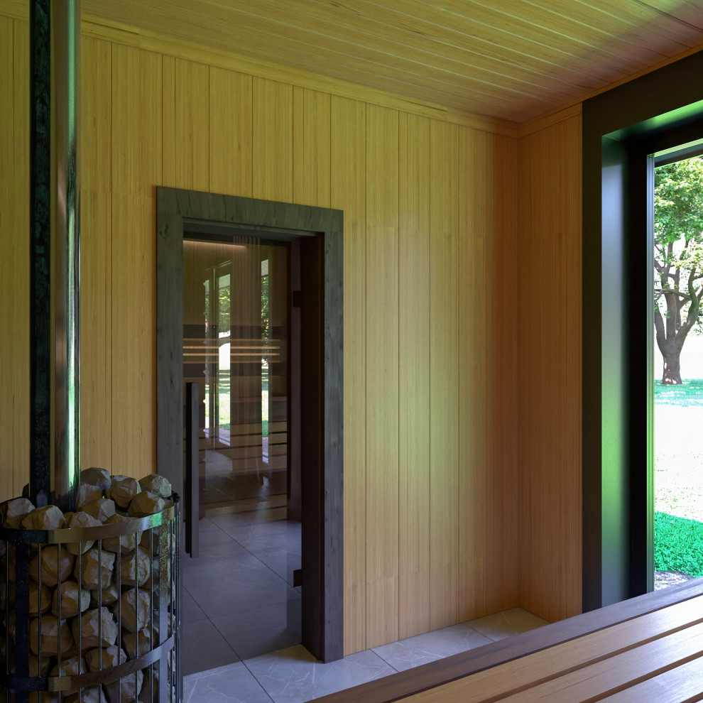 Уютная баня в современном исполнении