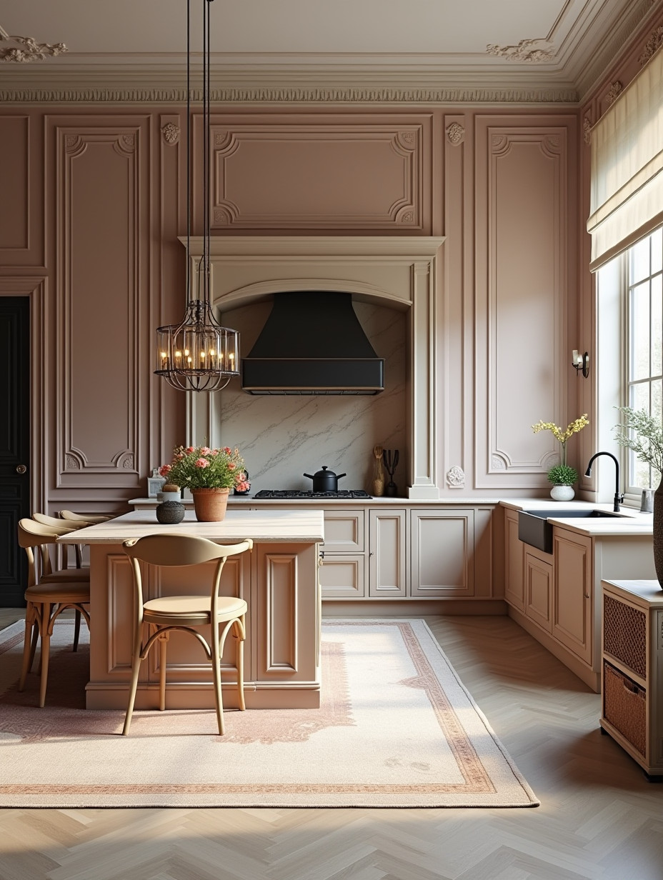 Кухня гостиная в классическом стиле