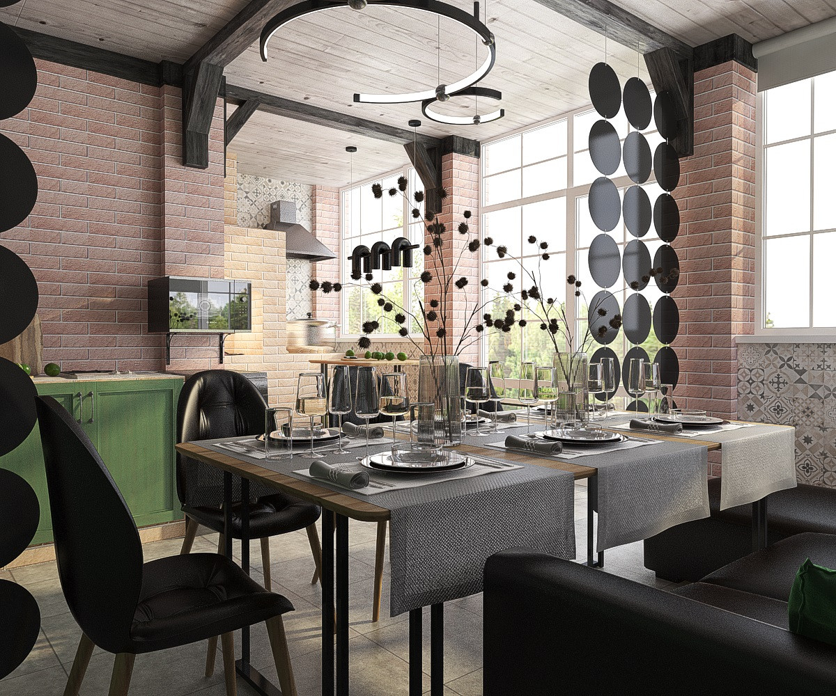 Обложка проекта: Дизайн-проект мангальной в стиле шале