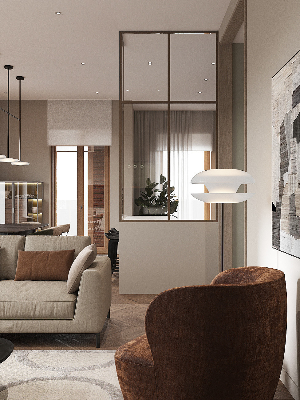 Вневременной интерьер с акцентными деталями