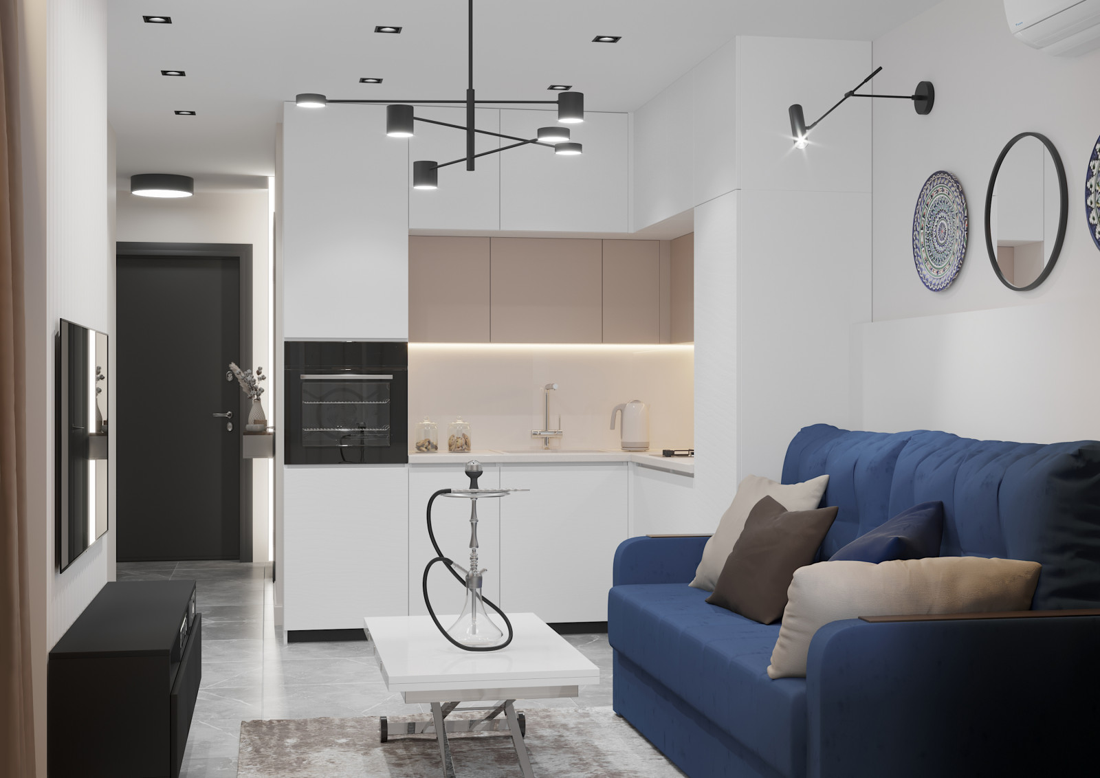 Лаунж зона в кухне-гостиной