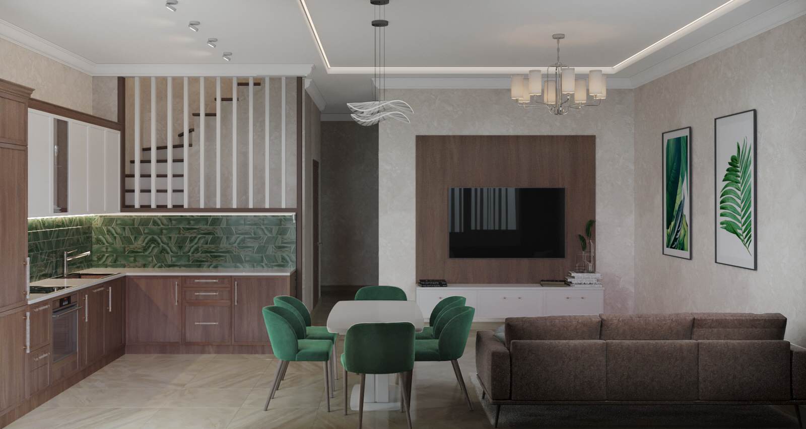 Обложка проекта: Таунхаус, гостиная