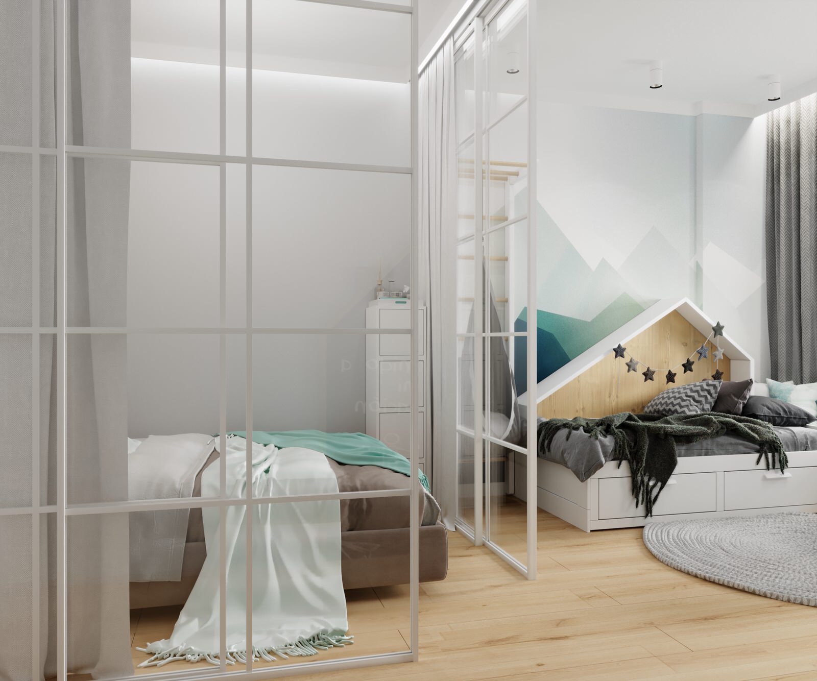 Спальня совмещенная с детской в Химках