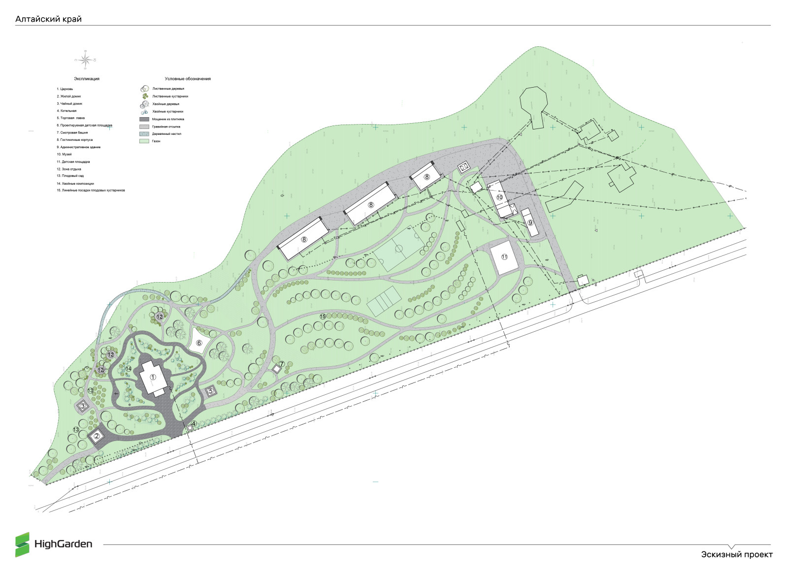 Эскизный проект территории храма. Алтайский край
