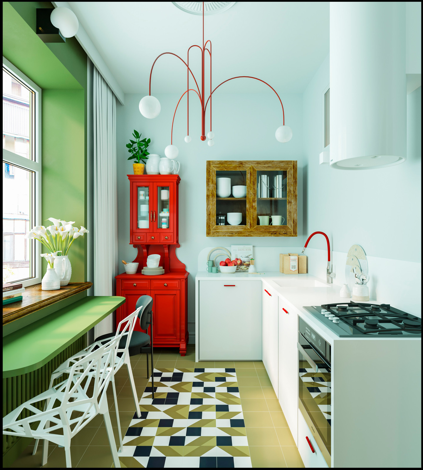 Кухня с буфетом в сталинке