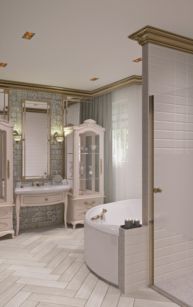 Обложка проекта: Проект ванной комнаты в современном классическом стиле