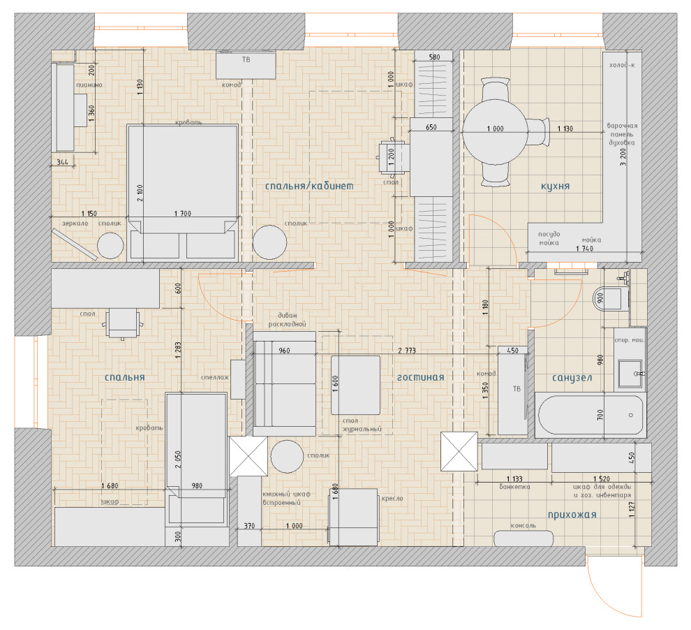 План квартиры после перпланировки