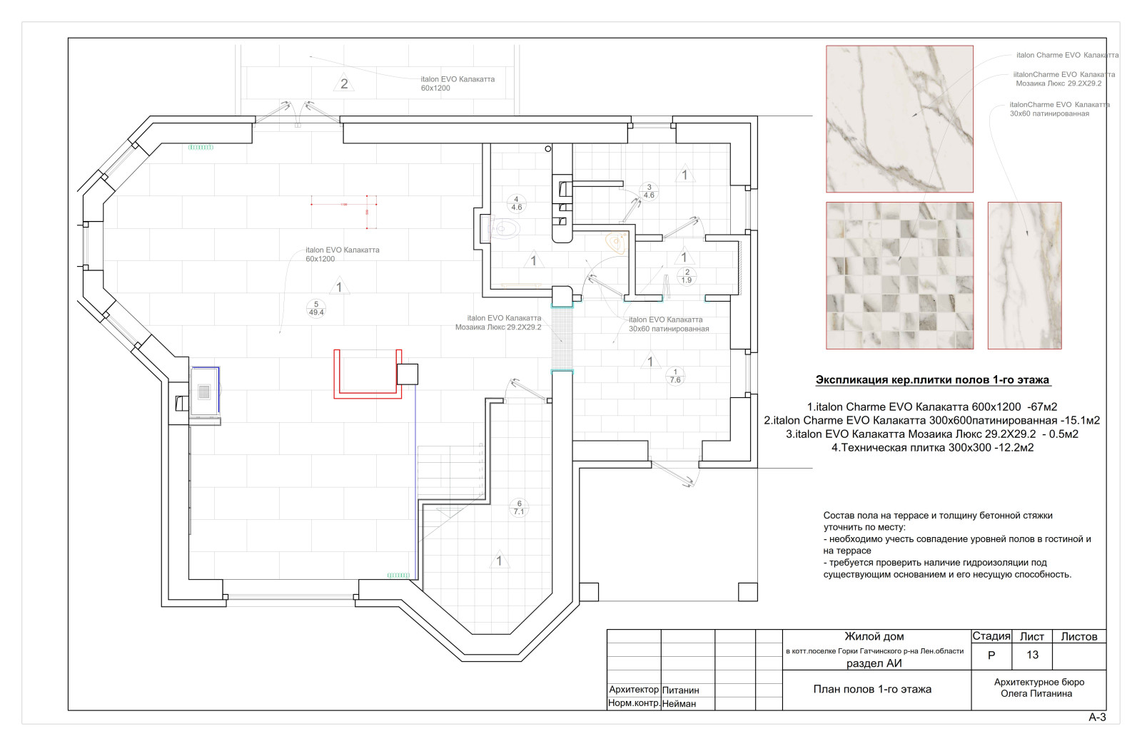 Рабочий проект интерьера современного коттеджа