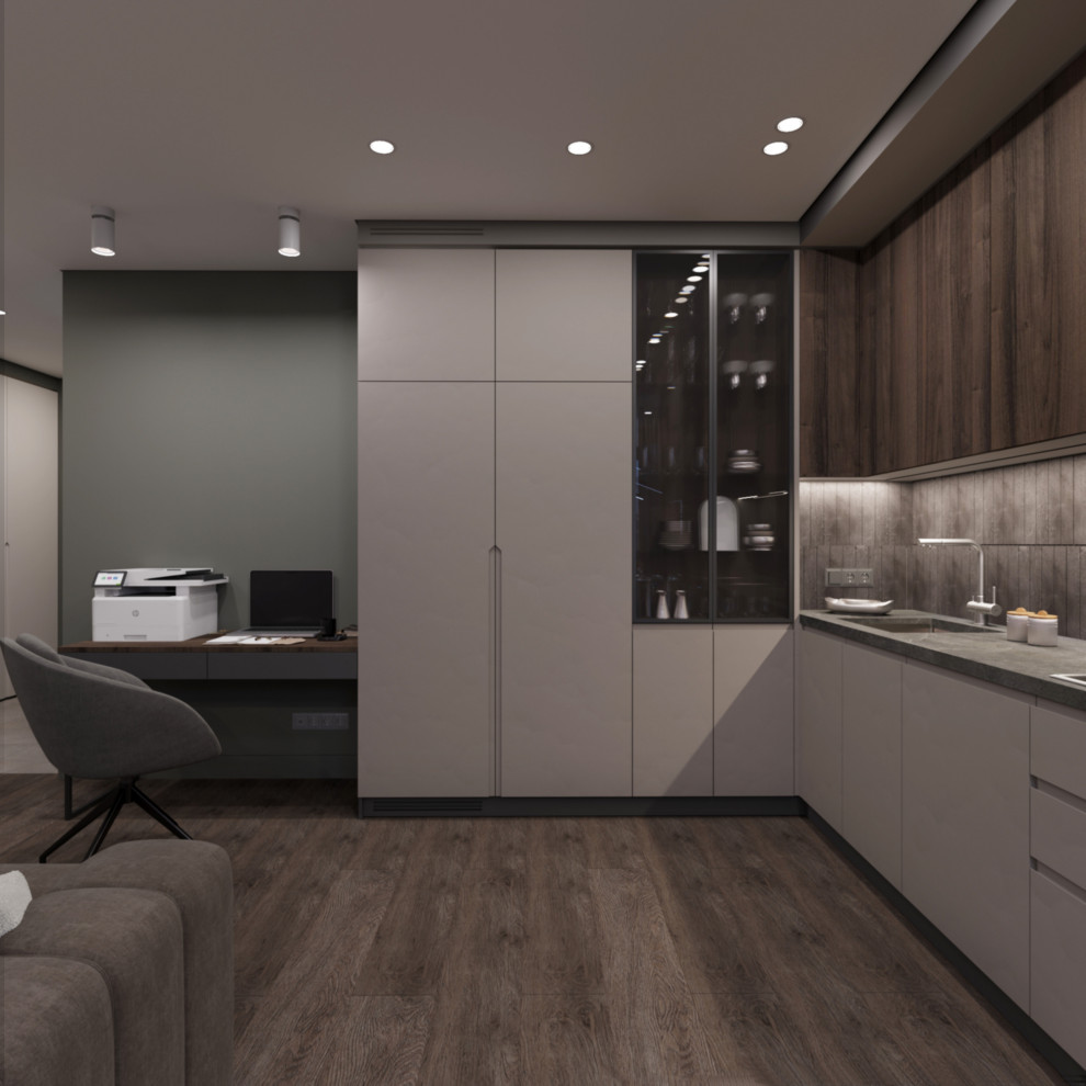 Дизайн проект квартиры в современном стиле, для девушки.