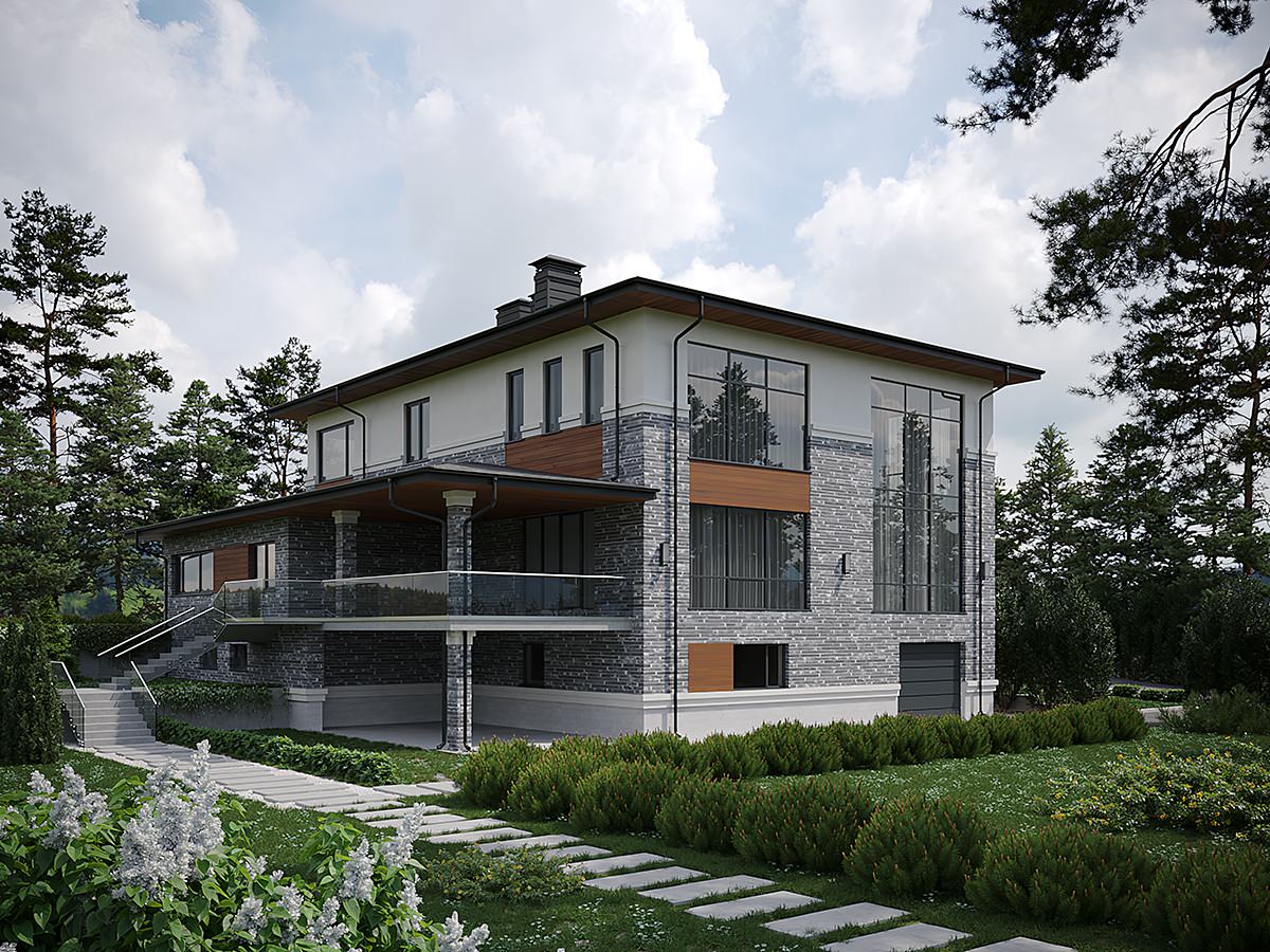 Дизайн фасадов частного дома, КП "Дубрава" г. Пенза