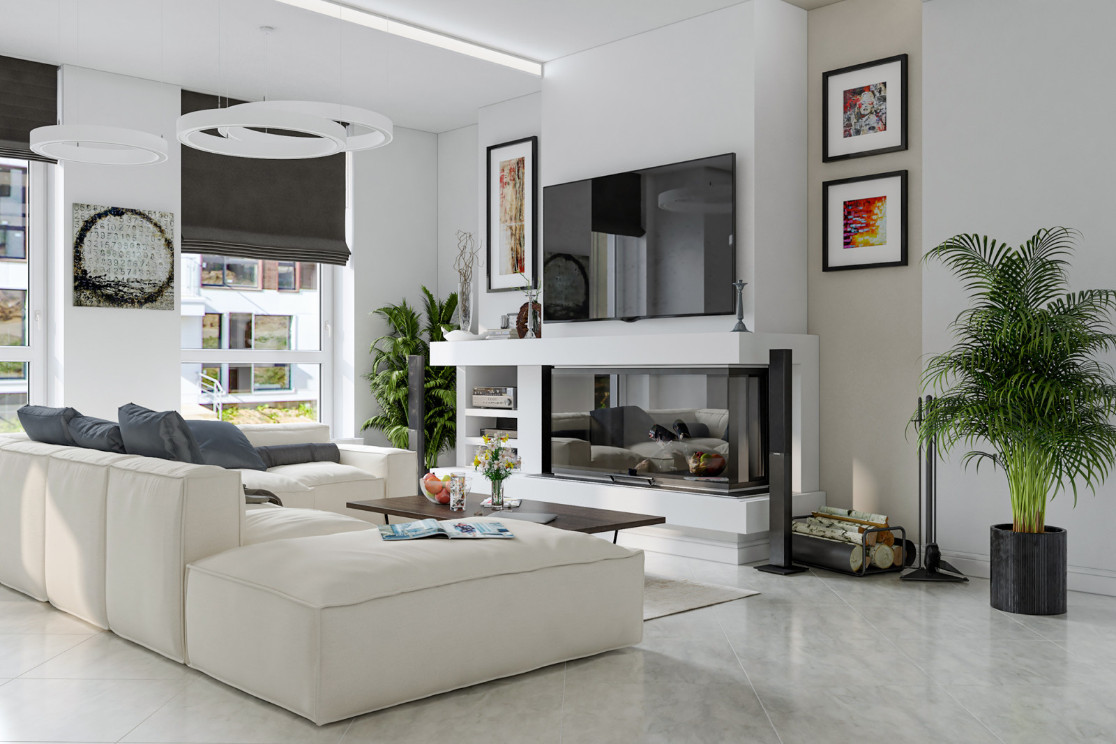 Камин в гостиной