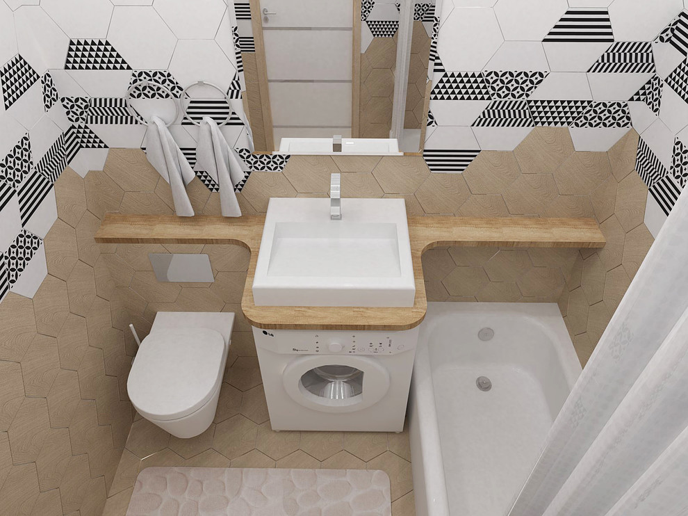 Ванная комната Дерево и геометрия