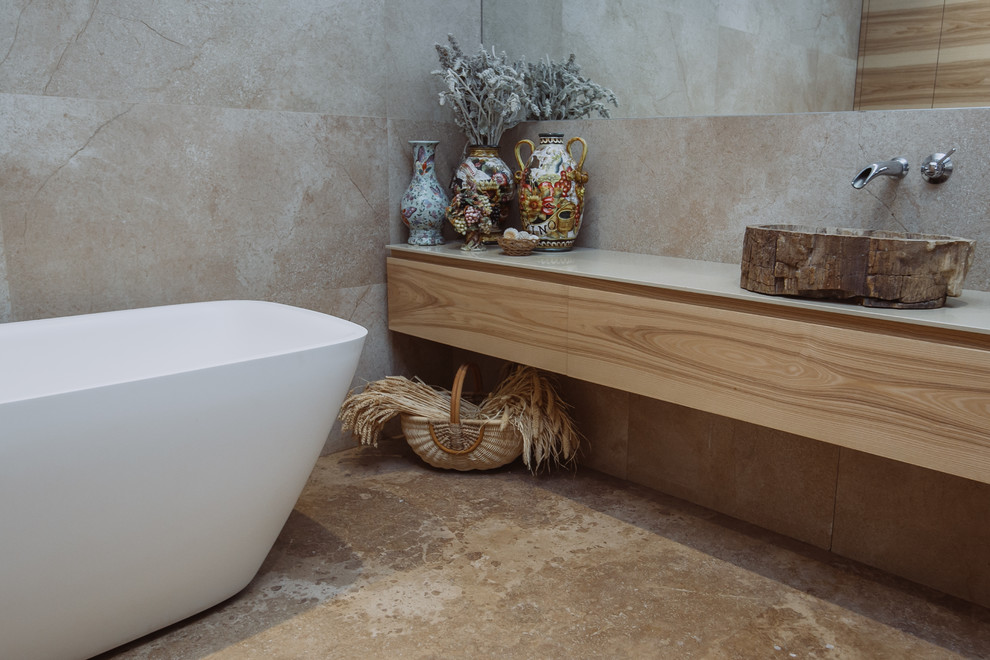 Охта Травертиновая Лестница и Полы