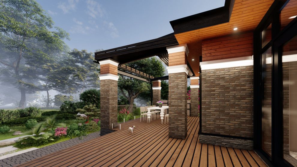 Обложка проекта: Загородный дом на одну семью и баня с летней кухней