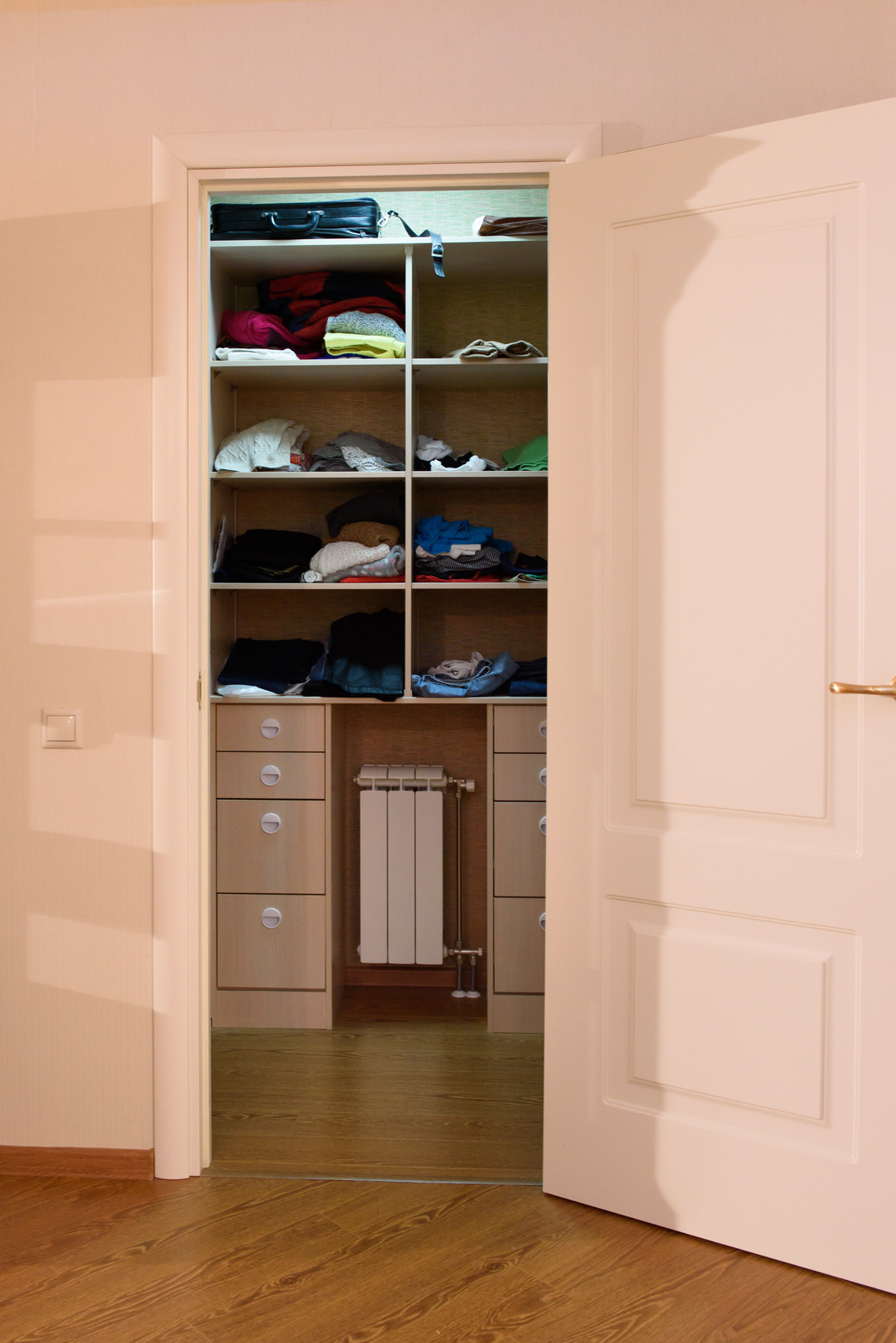 Рыбы в воде. Проект квартиры на Хорошевском шоссе. Гардеробная