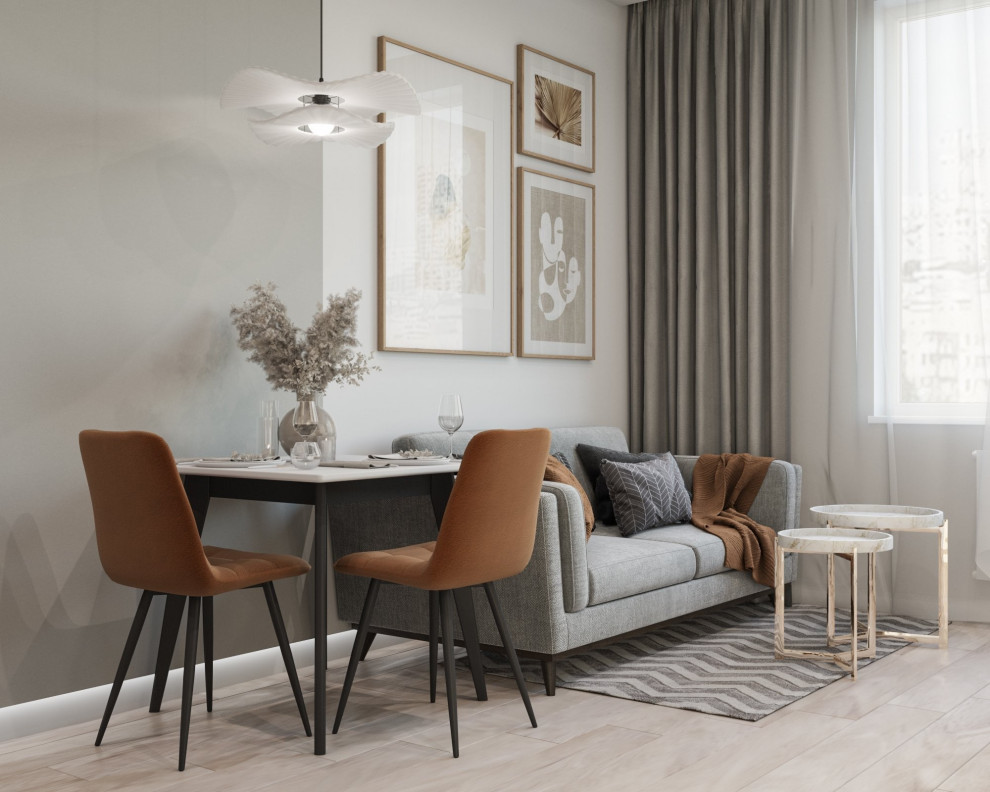 современная двушка в светлых тонах