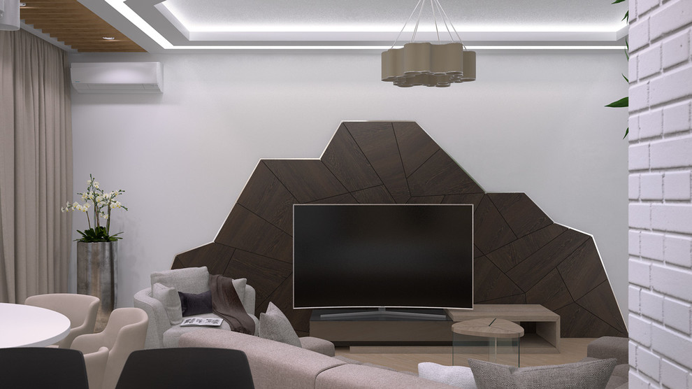 Дизайн гостиной-кухни в современном стиле