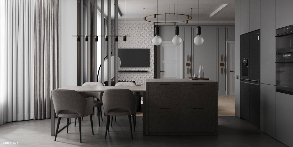 Дизайн квартиры в минималистичных серых тонах