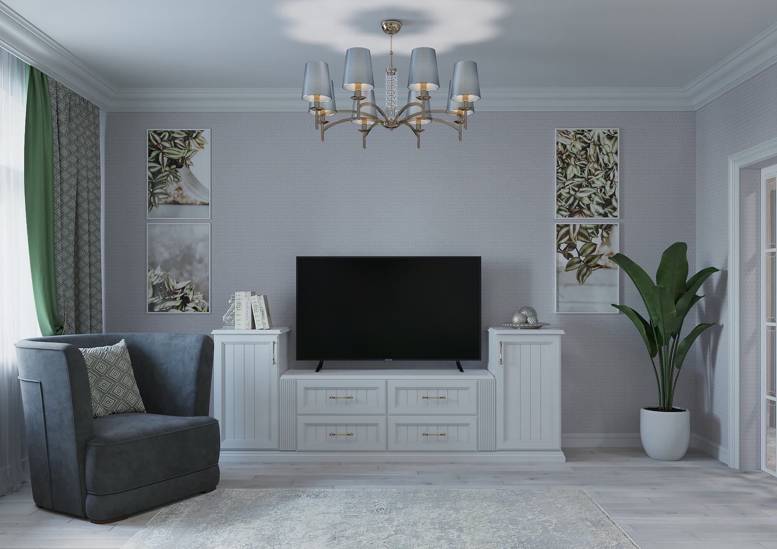 Дизайн интерьеров гостиной в г. Нижний Новгород в ЖК Пражский квартал