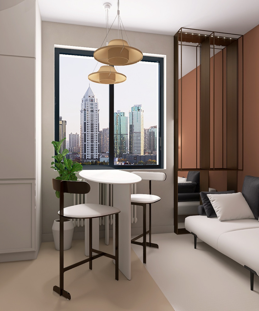 Студия 25 метров с спальней гостиной и кухней