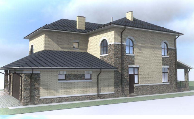 Двухэтажный кирпичный дом в п. Близкий