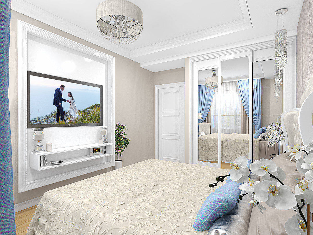 Спальня с линкрустой