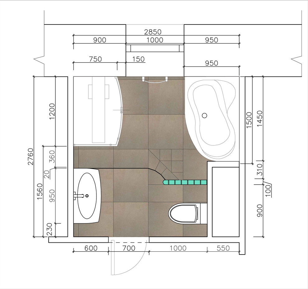 План с раскладкой плитки.