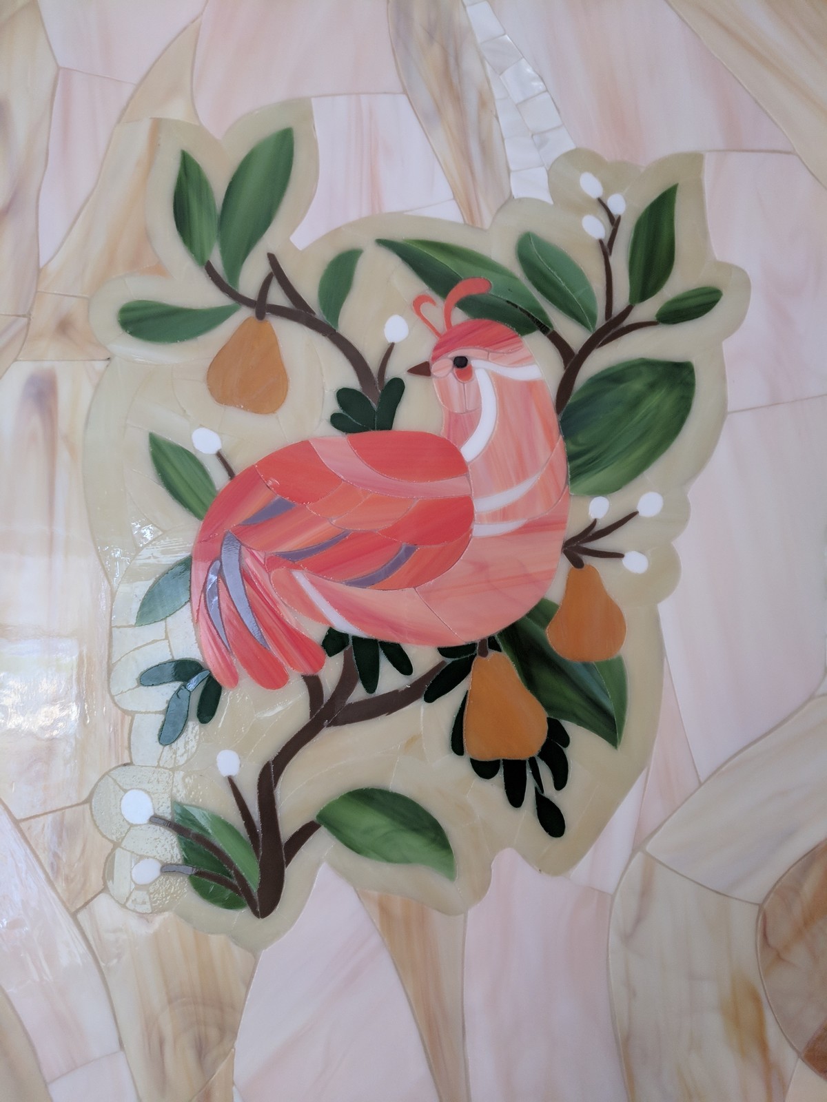 Встроенное мозаичное панно на кухню "Птицы"