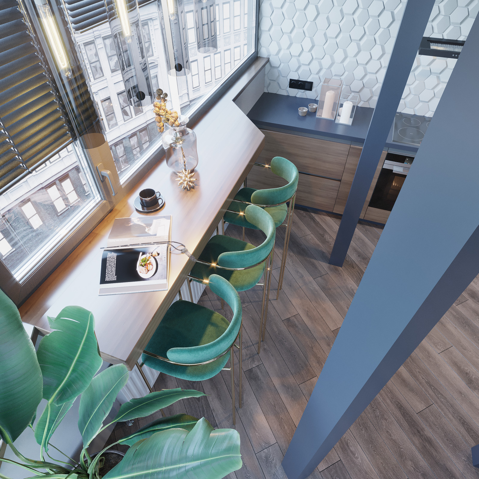 Интересная квартира в глубоких темных оттенках