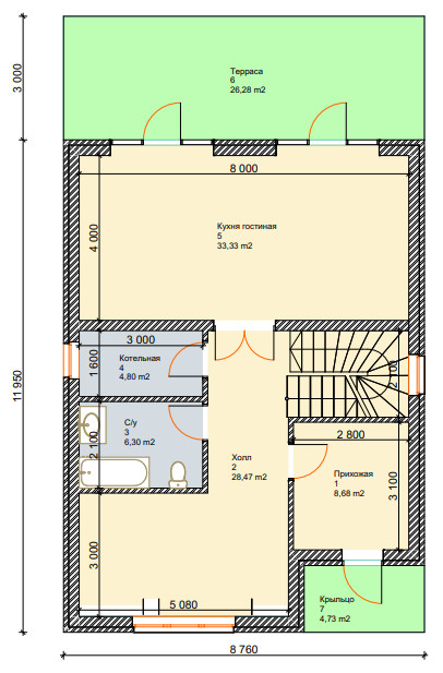 Проект двухэтажного дома 160 квм