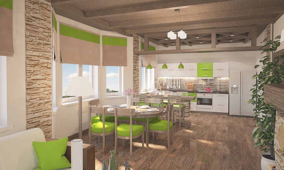 Обложка проекта: Дизайн интерьера кухни-гостиной