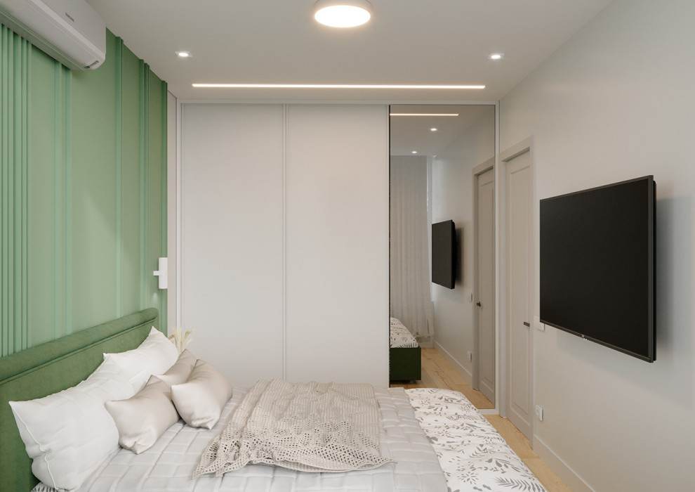 Евро однокомнатная квартира с яркими акцентами в ЖК Атмосфера