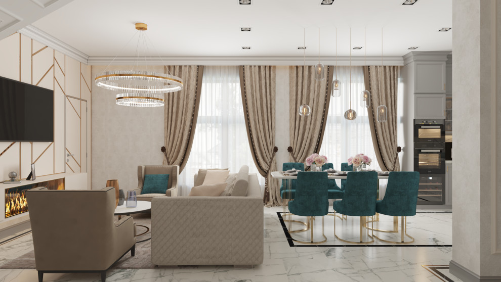 Кухня-гостиная в доме