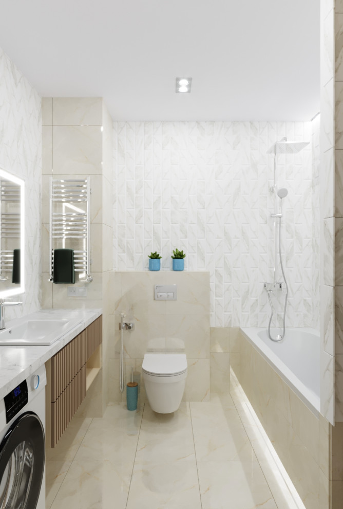 Эко минимализм в трёхкомнатной ЖК Маршал Град