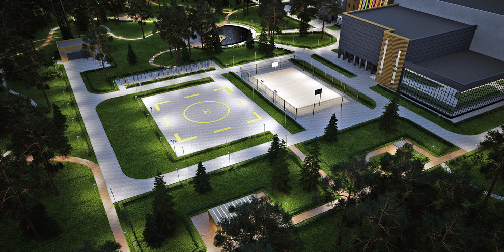 Визуализация  современного жилого комплекса