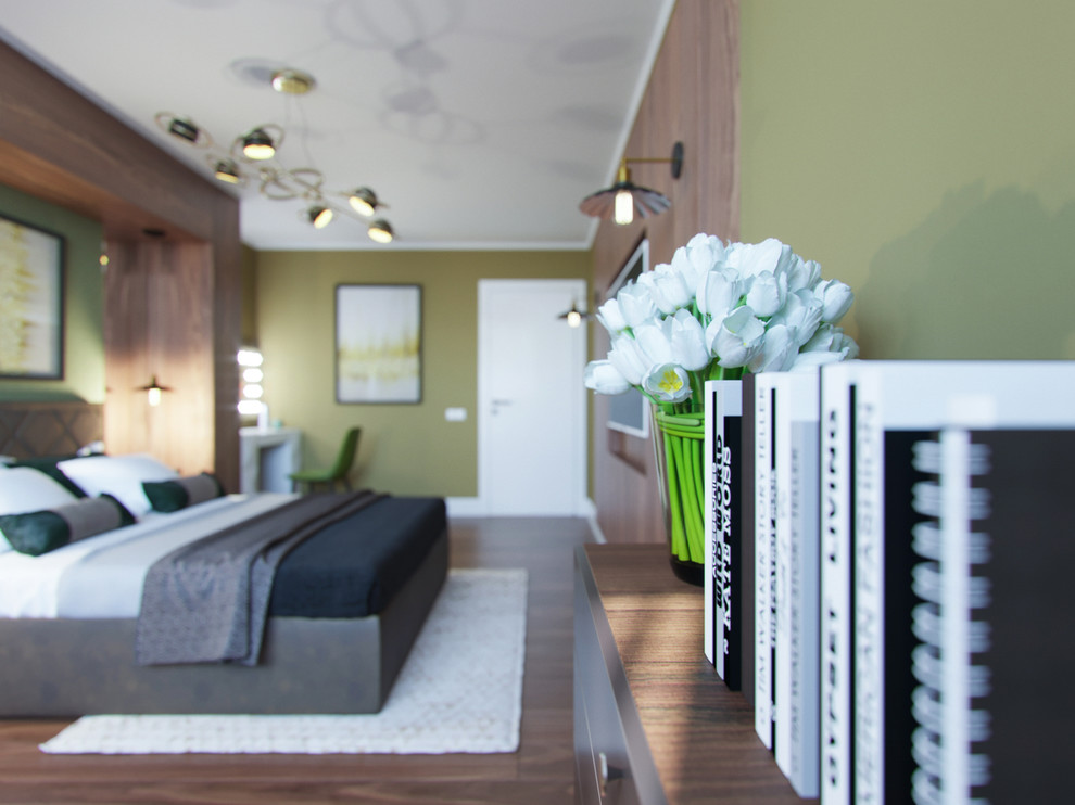 Дизайн интерьера спальни для молодой пары с двумя детьми