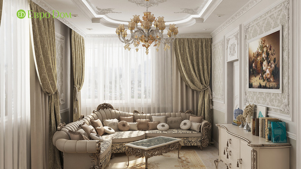 Обложка проекта: Дизайн трехкомнатной квартиры 120 кв. м в классическом стиле. Фото проекта