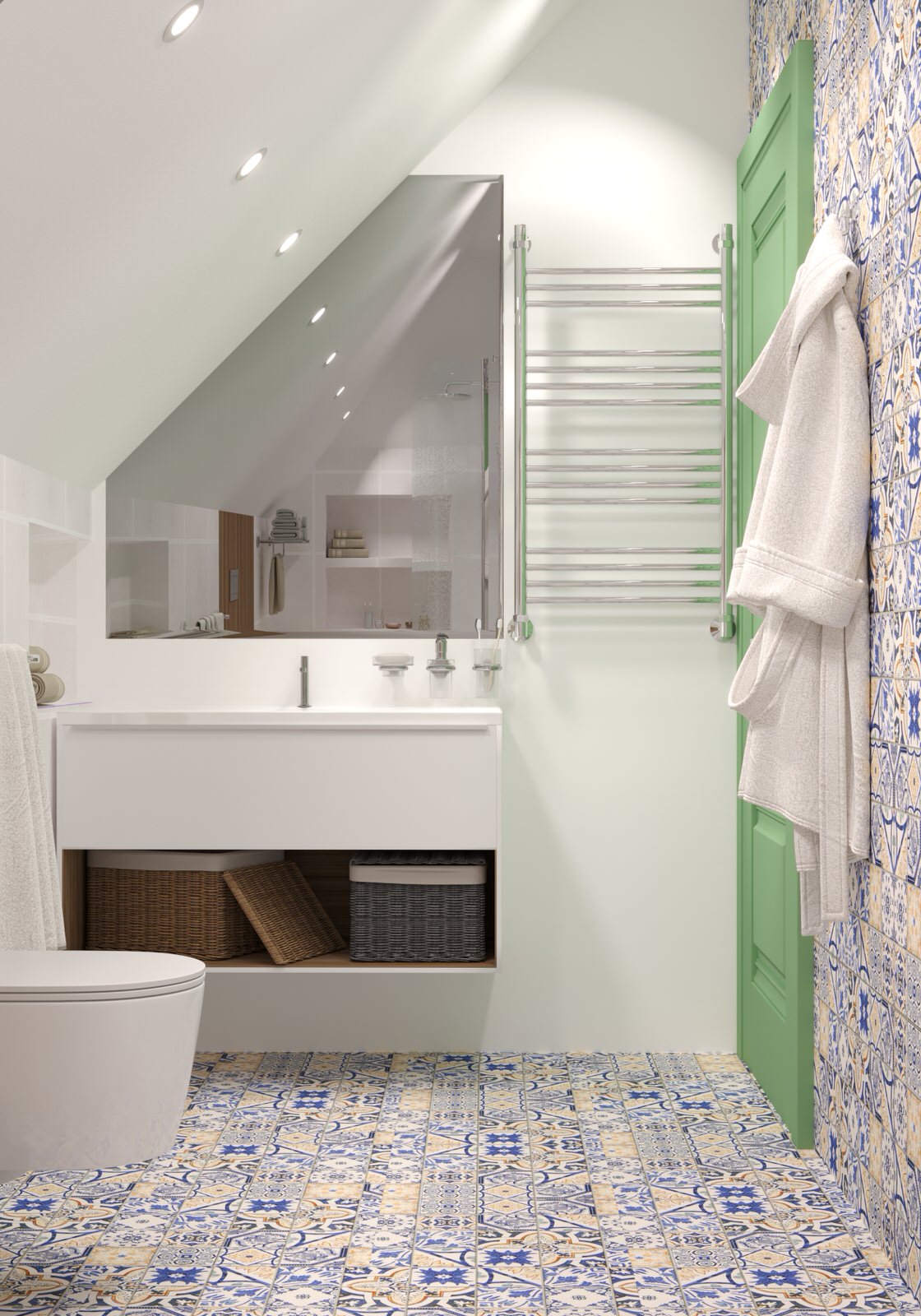 Ванная комната в мансарде