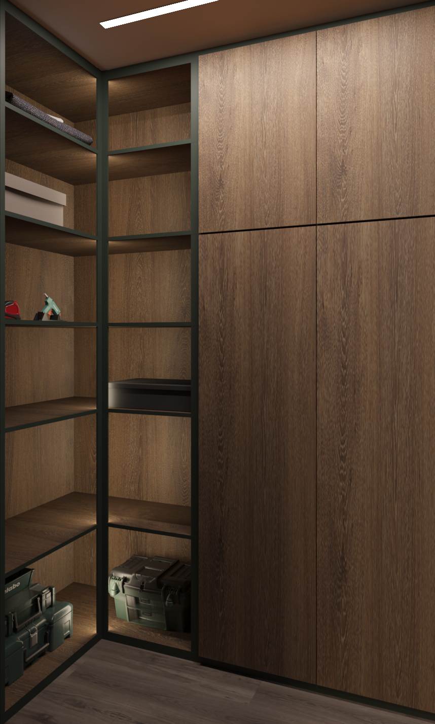 Гардеробная, совмещенная с хоз.комнатой 7,6 м²
