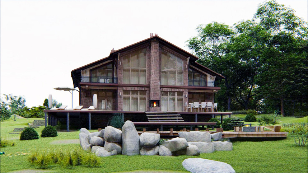 Проект двухэтажного дома в стиле "шале"